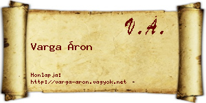 Varga Áron névjegykártya